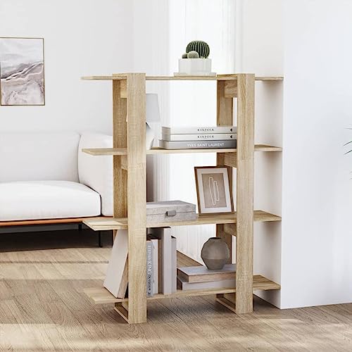 AIJUUKJP Möbel Wohnwerkzeuge Bücherschrank Raumteiler Sonoma Eiche 100x30x123,5cm von AIJUUKJP