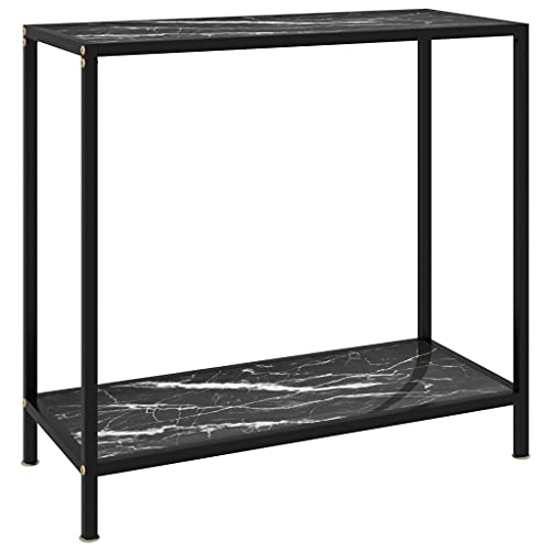 AIJUUKJP Nice Tables Akzenttische, Beistelltische, Konsolentisch, schwarz, 80 x 35 x 75 cm, gehärtetes Glas von AIJUUKJP
