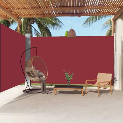 Furniture Home Tools Ausziehbare Seitenmarkise, Rot, 220 x 600 cm von AIJUUKJP