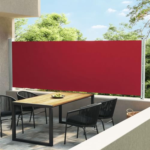 Furniture Home Tools Ausziehbare Seitenmarkise für Terrasse, 160 x 600 cm, Rot von AIJUUKJP