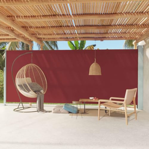 Furniture Home Tools Seitenmarkise für Terrasse, einziehbar, 220 x 600 cm, Rot von AIJUUKJP
