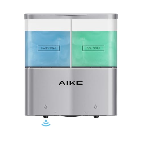 AIKE Duschseifenspender für Badezimmer, 2 x 320 ml automatischer Seifenspender zur Wandmontage, Seifenspender aus Kunststoff ohne Bohren, geeignet für flüssiges Duschgel, Shampoo und Spülung von AIKE