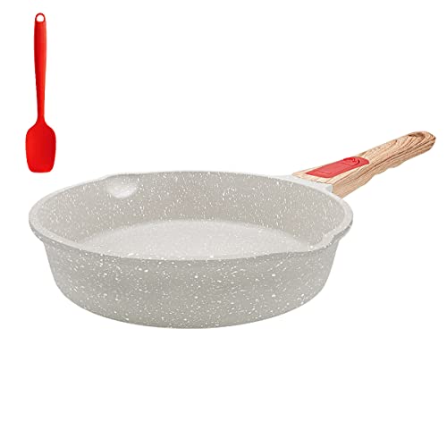 AIKENBBKK Antihaft Pfanne 20 cm, Bratpfanne Beschichtet Pfanne mit Abnehmbarer Griff, Geeignet für alle Herdarten, Backofen und spülmaschinenfest（Weiß） von AIKENBBKK