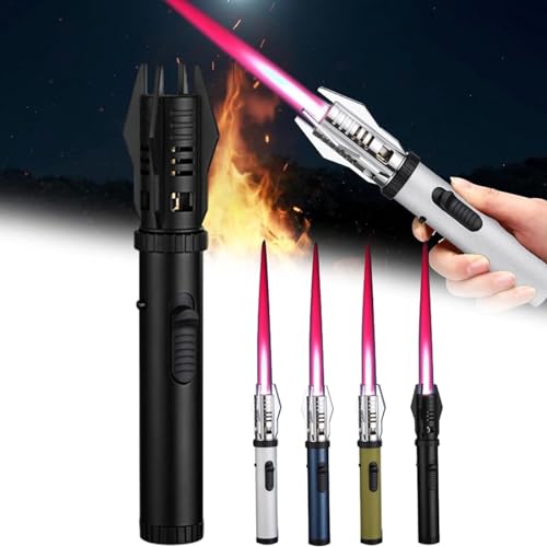 Winddichtes Feuerzeug mit gerader Flamme for Camping und Outdoor, Lichtschwert-Feuerzeug, Metall-Gasfeuerzeug, winddichtes, aufblasbares und verstellbares Feuerzeug, geeignet for Küche und Outdoor-Cam von AIKTET