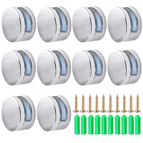 AILANDA 10pcs Klemmbefestigung Glasklemme Edelstahl Zinklegierung Spiegelclip Spiegel Halterung Abstandshalter mit Expansionsrohr Schrauben für 4-6mm Acrylglas Glas Spiegel Glasbilder Fotos von AILANDA