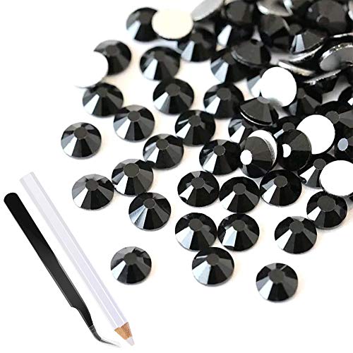 AILANDA 1440pcs Strasssteine Selbstklebend Strasssteine zum Kleben Aufbügeln Glitzersteine Schwarz 4mm Selbstklebende Strasssteine für Nägel Deko Telefon Handwerk Gesicht von AILANDA