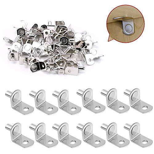 AILANDA 50pcs Regalbodenträger 6 mm Bodenträger Metall Einlegeboden Halter Regalbodenhalter Regalstifte für Möbel Schränke Bücherregal Support von AILANDA