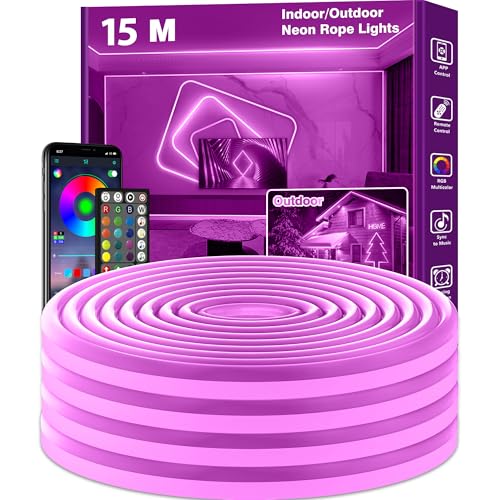 AILBTON 15m Neon Led Strip,Flexible LED Streifen,Control with App/Remote,Multiple Modes, RGB Lights,Music Sync Gaming Led Strip Lights for Bedroom Indoor von AILBTON