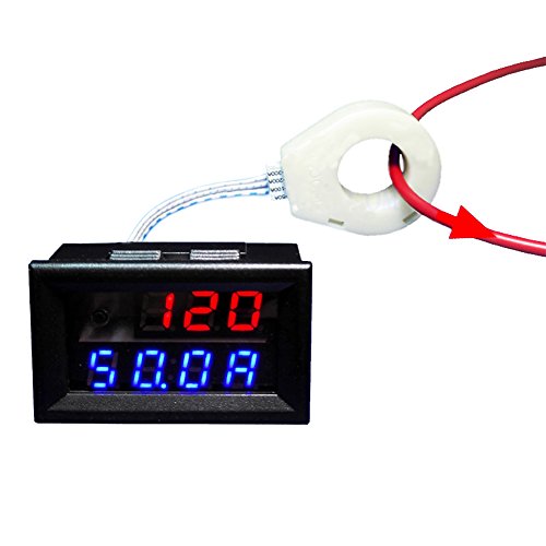 AiLi Batterie-Monitor DC 300 V, 100 A, 200 A, 400 A, Voltmeter, Amperemeter, Messgerät mit Halleffekt-Sensor-Transformator von AILI