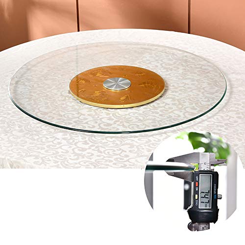 AILILI Lazy Susan Drehteller - Drehplatte - Hohe Qualität Runder Transparent Drehtisch - 10mm Dick - Mit Rollperlen-Stahllager - Starke Tragfähigkeit - Drehkabinett Ø50 Cm/20 In von AILILI