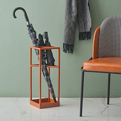 AILILI Schirmständer Schwarz Rechteck,Regenschirmständer,Freistehend,Metallschirmständer,Lange Und Kurze Regenschirme Aufbewahren,Zuhause Und Büro,Schirmhalter (Color : Orange) von AILILI