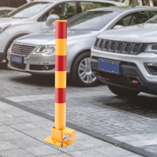 Abnehmbarer Parkpoller Sicherheitspoller Absperrpfosten Mit Schloss, Sicherheit Säule Feder Parkplatzsperre Für Hotels/große Clubs (Gelb & Rot) von AILIMENG