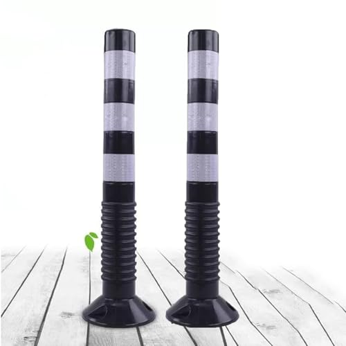 Parkpoller For Die Einfahrt,Leitpfosten Aus Reflektierendem Klebeband Aus Kunststoff Mit Expansionsbolzen Zur Verkehrskontrolle,Schützen Sie Ihren Parkplatz(Black and White,2 Pack) von AILIMENG