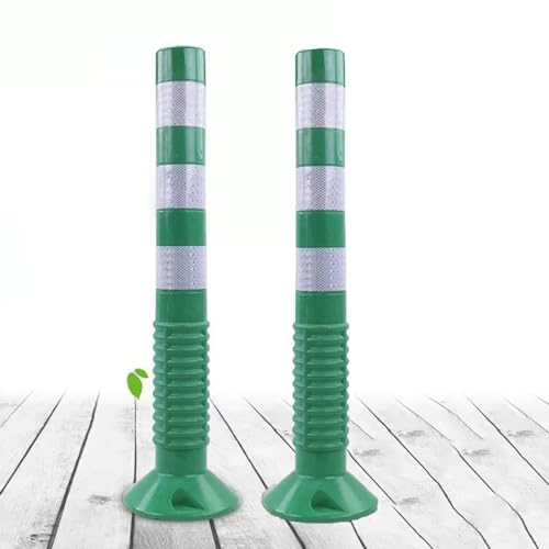 Parkpoller For Die Einfahrt,Leitpfosten Aus Reflektierendem Klebeband Aus Kunststoff Mit Expansionsbolzen Zur Verkehrskontrolle,Schützen Sie Ihren Parkplatz(Green and White,2 Pack) von AILIMENG