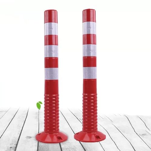 Parkpoller For Die Einfahrt,Leitpfosten Aus Reflektierendem Klebeband Aus Kunststoff Mit Expansionsbolzen Zur Verkehrskontrolle,Schützen Sie Ihren Parkplatz(Red and White,4 Pack) von AILIMENG