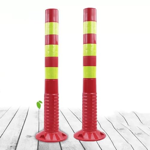 Parkpoller For Die Einfahrt,Leitpfosten Aus Reflektierendem Klebeband Aus Kunststoff Mit Expansionsbolzen Zur Verkehrskontrolle,Schützen Sie Ihren Parkplatz(Red and Yellow,4 Pack) von AILIMENG