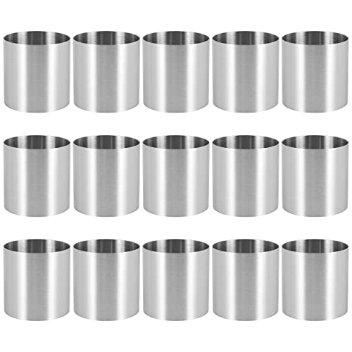 AILIMIAO 15 StüCk Rostfreier Stahl Mousse Ringe Runde Keks Ausstecher Kuchen Form KüChe Backen GebäCk Werkzeug für Torte, Fondant, Usw von AILIMIAO
