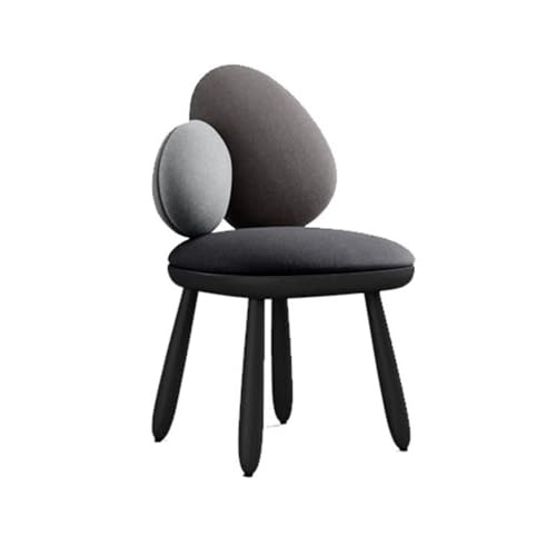 AILIUXIAOYAN Esszimmerstühle, Mid Century Modern Esszimmerstühle Schwarze Holzbeine Ovale Rückenlehne Küchenstühle(Gray) von AILIUXIAOYAN