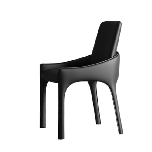 AILIUXIAOYAN Esszimmerstühle, Minimalistischer Esszimmerstuhl aus schwarzem Sattelleder mit Rückenlehne Küchenstühle(Black) von AILIUXIAOYAN