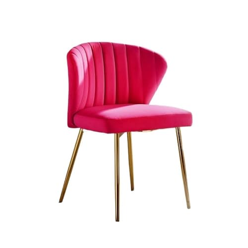 AILIUXIAOYAN Esszimmerstühle, Samt-Akzentstuhl, Moderne getuftete Rückenlehne, Metallbeine for das Wohnzimmer Küchenstühle(Fuchsia) von AILIUXIAOYAN