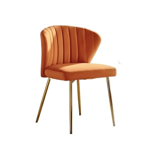 AILIUXIAOYAN Esszimmerstühle, Samt-Akzentstuhl, Moderne getuftete Rückenlehne, Metallbeine for das Wohnzimmer Küchenstühle(Orange) von AILIUXIAOYAN