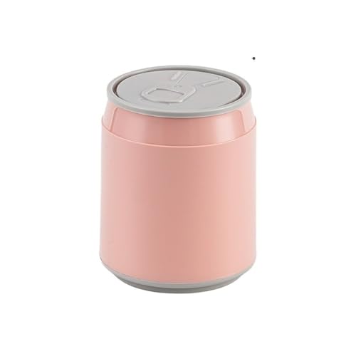 AILIUXIAOYAN Kleiner Mülleimer, Kompakter Papierkorb for den Schreibtisch mit Presse-Organizer for Büro und Wohnheim Tischmülleimer(Pink) von AILIUXIAOYAN