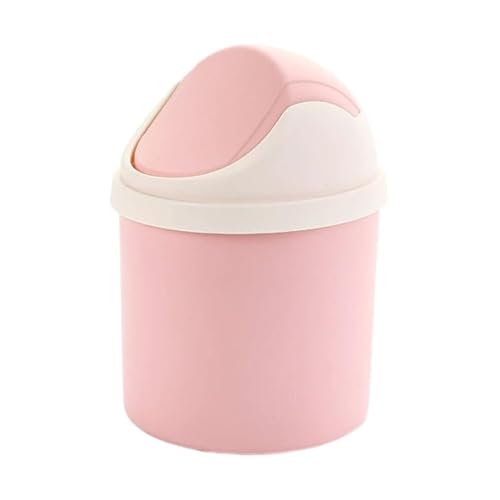 AILIUXIAOYAN Kleiner Mülleimer, Mini-Mülleimer mit Klappdeckel, kleiner abgedeckter Abfalleimer for Schreibtisch, Home Office Tischmülleimer(Pink) von AILIUXIAOYAN
