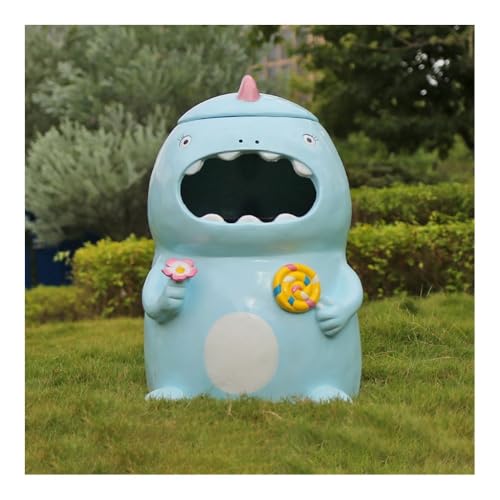 AILIUXIAOYAN Mülleimer für draußen Fiberglas-Mülleimer for Tiere, großer Mülleimer for den Außenbereich mit Deckel(Blue) von AILIUXIAOYAN