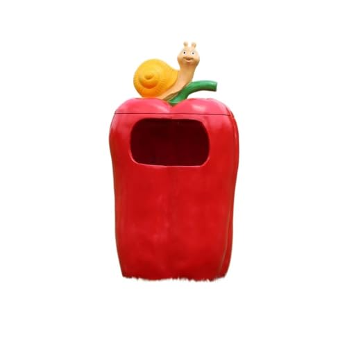 AILIUXIAOYAN Mülleimer für draußen Fiberglas-Mülleimer in Obstform for den Außenbereich – Kreativer Obstbehälter(Red) von AILIUXIAOYAN