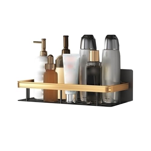 Duschregale, Selbstklebender Dusch-Caddy, wandmontierter Badezimmer-Organizer, Duschregal aus Metall ohne Bohren mit goldenen Zäunen, moderne dekorative Aufbewahrungsregale for Zuhause Badezimmerdekor von AILIUXIAOYAN