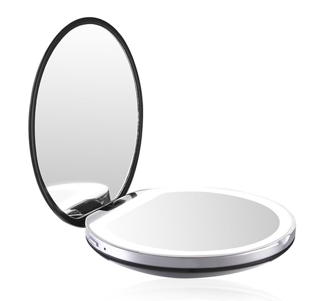 AILORIA Kosmetikspiegel MAQUILLAGE taschenspiegel mit dimmbarer, Taschenspiegel mit LED-Beleuchtung (USB) von AILORIA