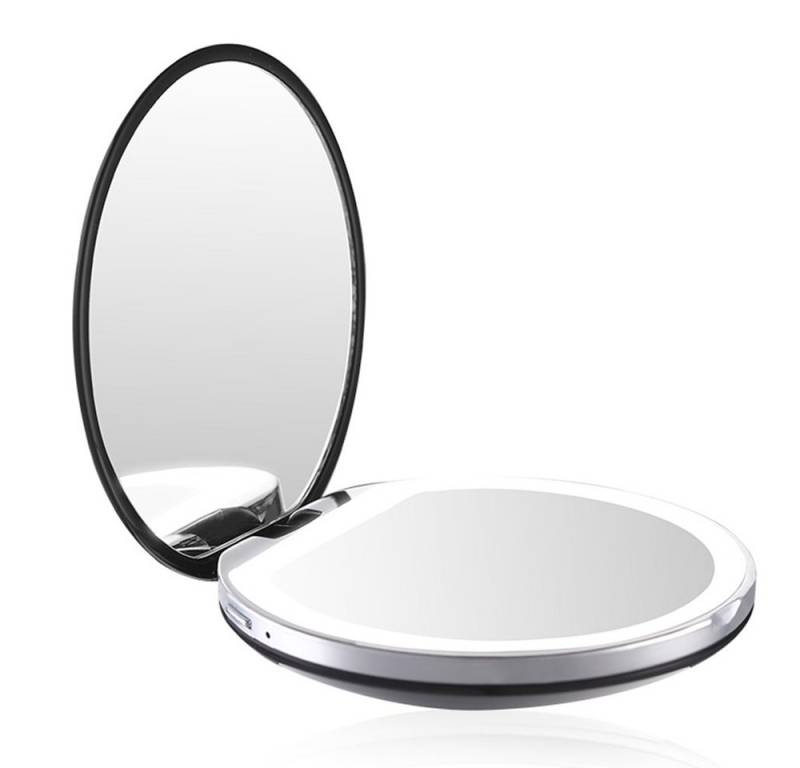AILORIA Kosmetikspiegel MAQUILLAGE taschenspiegel mit dimmbarer, Taschenspiegel mit LED-Beleuchtung (USB) von AILORIA