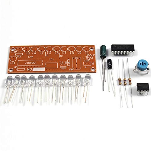 LED-Modul DIY Kit, NE555+CD4017 Smart Electronics Kits Stroboskoplicht Wasser fließendes Licht für elektronische Produktion Training von AILOVA