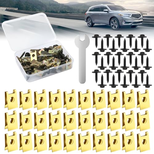 30 sätze Blechmutter Schrauben Mutter Clip Kit, Metallstahl U-Typ Blechschrauben mit Kasten und Schraubenschlüssel, Schwarz Karosserieschrauben, Unterlegscheiben für Patchpanel Racks Servergehäuse 30 sätze Blechmutter Schrauben Mutter Clip Kit, Metallstahl U-Typ Blechschrauben mit Kasten und Schraubenschlüssel, Schwarz Karosserieschrauben, Unterlegscheiben für Patchpanel Racks Servergehäuse von AILUYA