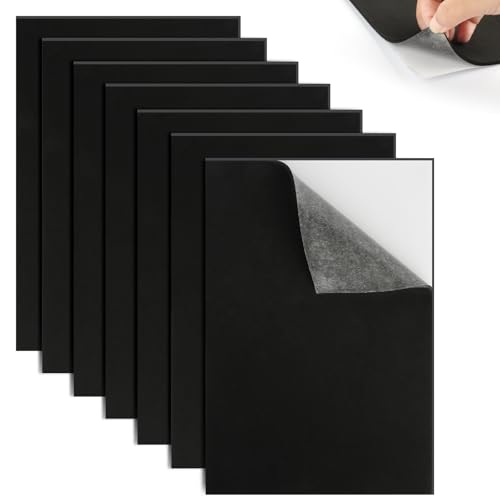 7 Stück Selbstklebende Schaumstoffplatte, EVA Moosgummi Platten, Schwarz Schaumstoff Selbstklebend, Rutschfeste Schaumstoffmatte mit Kleberücken für Möbel (20cm*30cm*0.3cm) von AILUYA