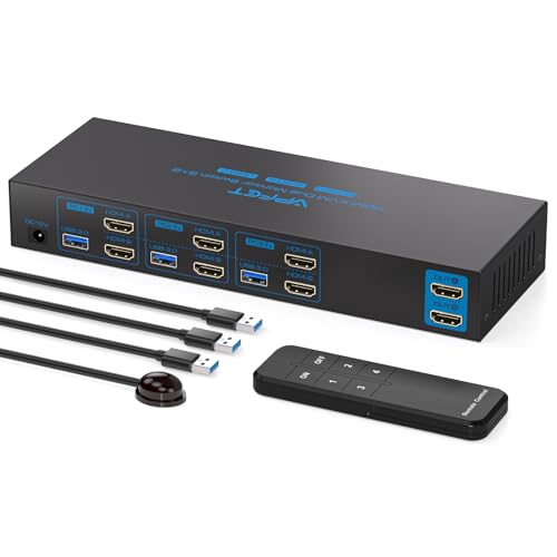 AILVLVNG 4K60Hz EDID HDMI KVM Switch 3 PC 2 Monitore USB 3.0 KVM Switches für 3 Computers teilen Sich 2 Monitors und 4 USB Ports Unterstützt Vervielfältigungs- und Erweiterungsmodi mit DV 12V-Netzteil AILVLVNG 4K60Hz EDID HDMI KVM Switch 3 PC 2 Monitore USB 3.0 KVM Switches für 3 Computers teilen Sich 2 Monitors und 4 USB Ports Unterstützt Vervielfältigungs- und Erweiterungsmodi mit DV 12V-Netzteil von AILVLVNG