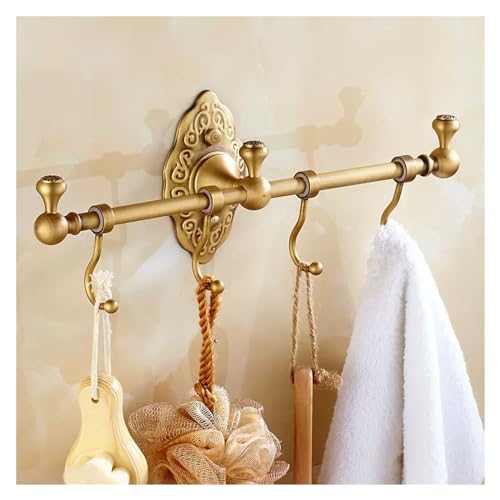 AILZCFX Antiker Messing-Badezimmer-Handtuchhaken, Bad-Garderobenhaken, an der Wand befestigter Handtuchhalter mit 4 Haken, gebürsteter Bronze-Bademantel-Aufhänger, Vintage-Kleiderhakenhalter, Küchen AILZCFX Antiker Messing-Badezimmer-Handtuchhaken, Bad-Garderobenhaken, an der Wand befestigter Handtuchhalter mit 4 Haken, gebürsteter Bronze-Bademantel-Aufhänger, Vintage-Kleiderhakenhalter, Küchen von AILZCFX