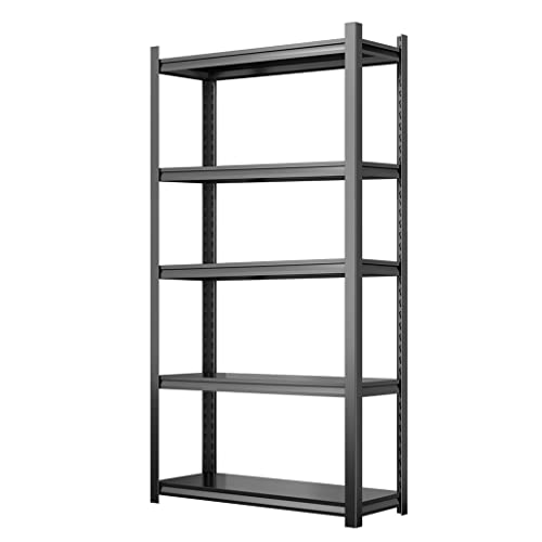 AILZCFX Bücherregal mit 5 Ebenen, verstellbares Metallregal, robuste Lagerregale, für Garage, Keller, Schlafzimmer, Küche, hält 900 kg von AILZCFX