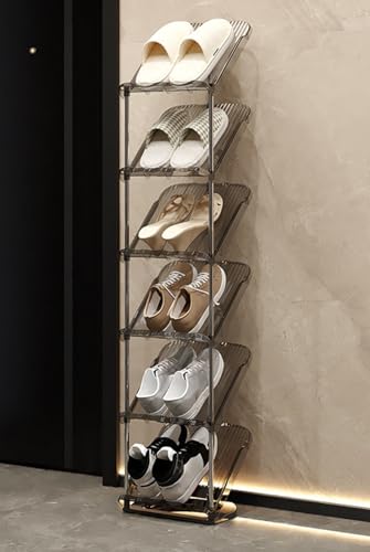 AILZCFX Mehrschichtiges Schuhregal, hohes vertikales Schuhregal für den Eingangsbereich, Schuhschrankständer für mehrschichtige, schmale Schränke, Flurschränke, Wohnzimmer, Badezimmer von AILZCFX