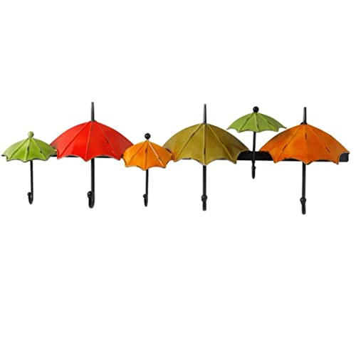 AILZCFX Wandgarderobe aus Metall in Regenschirmform, für Schlafzimmer, Wohnzimmer, Wanddekoration, Kleiderhaken, Tür, Schlüssel, Mantel, Tasche, Hakenleiste von AILZCFX