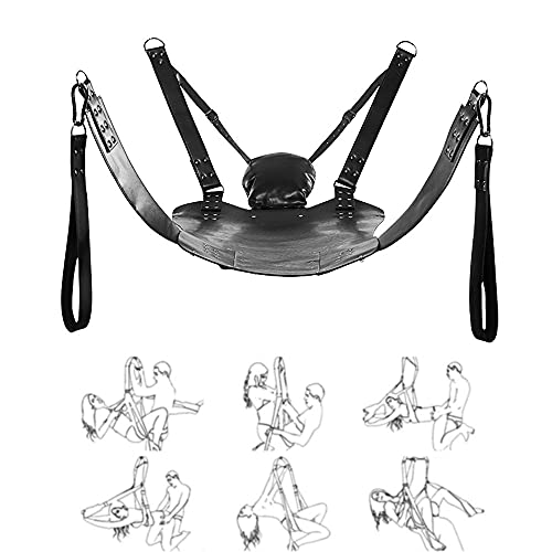 AILZNN Liebesschaukel Sexschaukel Sex Hängematte Für Paare mit Kopfstütze, Leder Bett Erotik Schaukel Mit Zubehör BDSM SM Bondage Sexspielzeug, belastbar bis 200kg, Without shelf and 4slings AILZNN Liebesschaukel Sexschaukel Sex Hängematte Für Paare mit Kopfstütze, Leder Bett Erotik Schaukel Mit Zubehör BDSM SM Bondage Sexspielzeug, belastbar bis 200kg, Without shelf and 4slings von AILZNN