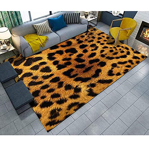 Teppich Mit Animal-Print, Leopardenmuster Polyester Bereich Teppich Mat FüR Wohn-Esszimmer Schlafsaal Schlafzimmer Zuhause Dekorativ von AILZNN