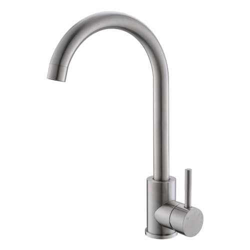 AIMADI Küchenarmatur Wasserhahn Küche Armatur Küche 360° Drehung Spültischarmatur Mischbatterie Küche Hochdruck Geeignet für Küchen Spüle Badezimmer Barwaschbecken Gebürsteter Nickel Edelstahl von AIMADI