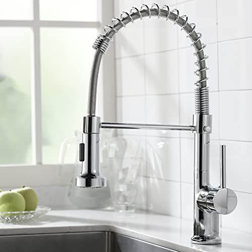 AIMADI Wasserhahn Küche Mischbatterien Küchenarmatur mit Brause Spültischarmatur Spiralfederarmatur Küchenspüle Armatur Chrom von AIMADI