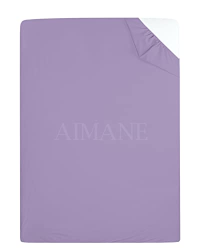 Perkal-Spannbetttuch für Etagenbetten, pflegeleicht, Polycotton, 76 x 190 cm, perfekt für Camping-Kinder-Etagenbetten, Wohnwagen, Wohnwagen, kleines Einzelbett, Lila von AIMANE