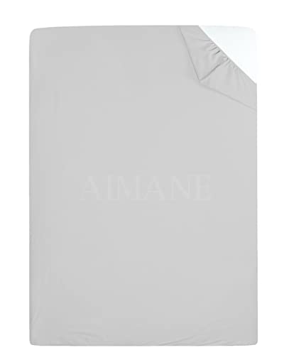 Pflegeleichtes Polycotton-Etagenbett-Spannbetttuch, 76 x 190 cm, perfekt für Etagenbetten, Wohnmobile, Gästebetten, Wohnwagen, kleines Einzelbett, silberfarben von AIMANE