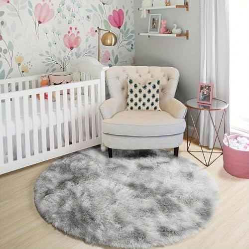 AIMECO Hochflor Teppich Wohnzimmer Carpet Tie-dye Hellgrau runden 120cm Anti-Rutsch Extra Große Teppiche Schlafzimmer flauschig Teppiche Matte Teppichen Mädchen Schlafzimmer und Kinderzimmer AIMECO Hochflor Teppich Wohnzimmer Carpet Tie-dye Hellgrau runden 120cm Anti-Rutsch Extra Große Teppiche Schlafzimmer flauschig Teppiche Matte Teppichen Mädchen Schlafzimmer und Kinderzimmer von AIMECO