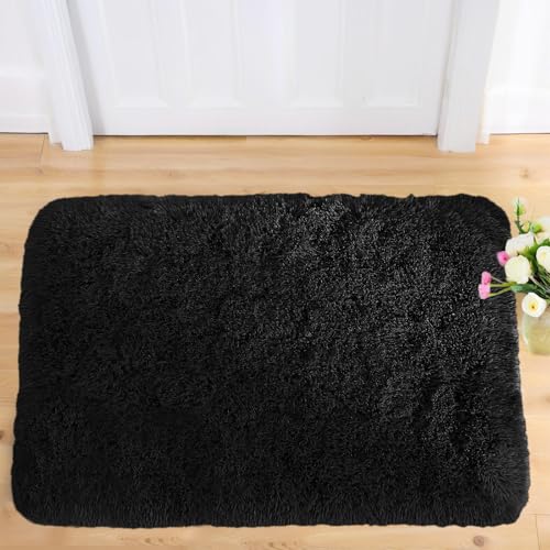AIMECO Hochflor Teppich Wohnzimmer Carpet schwarz 60X90cm Anti-Rutsch Extra Große Teppiche Schlafzimmer flauschig Teppiche Matte Teppichen Mädchen Schlafzimmer und Kinderzimmer AIMECO Hochflor Teppich Wohnzimmer Carpet schwarz 60X90cm Anti-Rutsch Extra Große Teppiche Schlafzimmer flauschig Teppiche Matte Teppichen Mädchen Schlafzimmer und Kinderzimmer von AIMECO