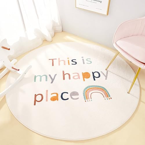 AIMECO Weicher Kuscheliger Kinderteppich Weicher Rund Carpet Wohnzimmer Teppichen Mädchen Schlafzimmer Kinderzimmer Waschbarer Pflegeleicht Teppiche Motiv Rund 80cm Alphabet Regenbogen AIMECO Weicher Kuscheliger Kinderteppich Weicher Rund Carpet Wohnzimmer Teppichen Mädchen Schlafzimmer Kinderzimmer Waschbarer Pflegeleicht Teppiche Motiv Rund 80cm Alphabet Regenbogen von AIMECO