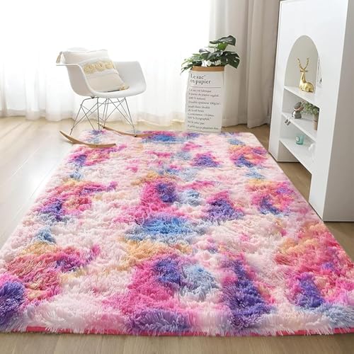 AIMECO Hochflor Teppich Wohnzimmer Carpet 140X200cm Anti-Rutsch Extra Große Teppiche Schlafzimmer flauschig Teppiche Matte Teppichen Mädchen Schlafzimmer und Kinderzimmer.Tie-dye rötlich-violett AIMECO Hochflor Teppich Wohnzimmer Carpet 140X200cm Anti-Rutsch Extra Große Teppiche Schlafzimmer flauschig Teppiche Matte Teppichen Mädchen Schlafzimmer und Kinderzimmer.Tie-dye rötlich-violett von AIMECO